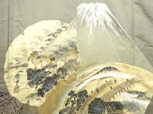 アンティーク　時代人物風景模様男物長襦袢
